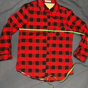 Steve Madden Red and Black Casual Button Down Shirt